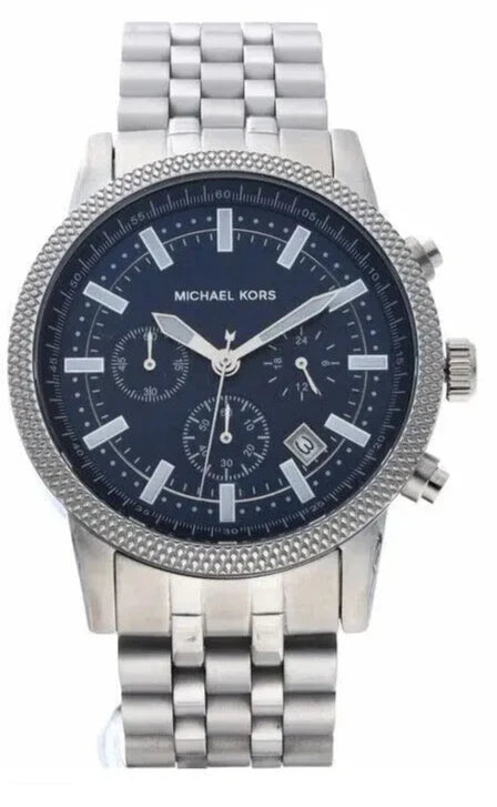 Michael Kors Hutton Chronograph Blue Dial Blue Steel Strap Watch For Men - MK8952