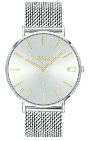 Coach Charles Silver Dial Silver Mesh Bracelet Watch for Men - 14602439