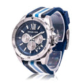 Michael Kors Brecken Chronograph Blue Dial Two Tone PVC Strap Watch For Men - MK8950