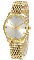 Gucci G Timeless Quartz Silver Dial Gold Steel Strap Watch For Women - YA1264155