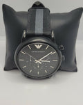 Emporio Armani Luigi Chronograph Quartz Black Dial Two Tone Nylon Strap Watch For Men - AR1948