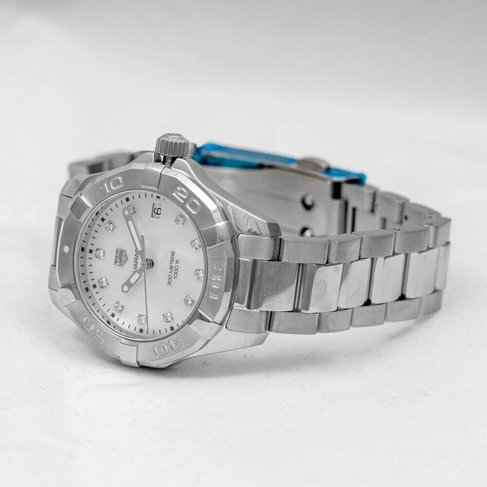 Tag Heuer Aquaracer Mother of Pearl Dial Silver Steel Strap Watch for Women - WBD131A.BA0748