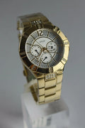 Guess Vista Diamonds Gold Dial Gold Steel Strap Watch for Women - W13573L1
