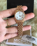 Michael Kors Lexington Quartz White Dial Rose Gold Steel Strap Watch For Women - MK3230