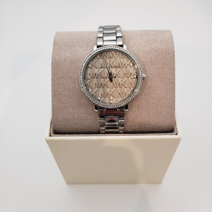 Michael Kors Pyper Grey Dial Silver Steel Strap Watch For Women - MK4672