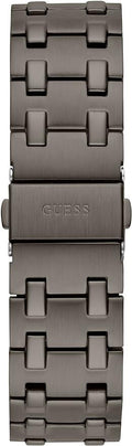 Guess Asset Quartz Red Dial Black Steel Strap Watch For Men - GW0575G5