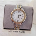 Michael Kors Mindy Three Hand White Dial Two Tone Steel Strap Watch For Women - MK7084