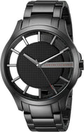 Armani Exchange Hampton Chronograph Black Dial Black Steel Strap Watch For Men - AX2189