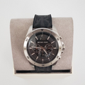 Michael Kors Brecken Chronograph Black Dial Black PVC Strap Watch For Men - MK8850