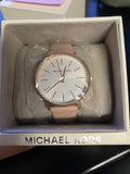 Michael Kors Pyper Quartz White Dial Pink Leather Strap Watch For Women - MK2741