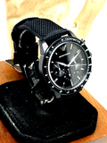 Emporio Armani Mario Chronograph Quartz Black Dial Black Nylon Strap Watch For Men - AR11453