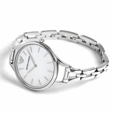 Emporio Armani Aurora Mother Of Pearl White Dial Silver Steel Strap Watch For Women - AR11054