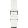 Guess Swirl Quartz Silver Dial White Silicone Strap Watch for Women - W1096L1