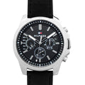 Tommy Hilfiger Decker Black Dial Black Leather Strap Watch for Men - 1791563