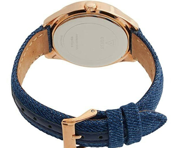 Guess Little Flirt Quartz Blue Dial Blue Leather Strap Watch For Women - W0456L6