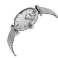 Emporio Armani Gianni T Bar Mother of Pearl Dial Silver Mesh Bracelet Watch For Women - AR1955