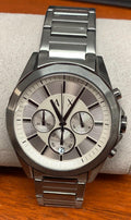 Armani Exchange Drexler Chronograph Grey Dial Grey Steel Strap Watch For Men - AX2603