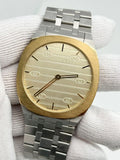 Gucci 25H Quartz Gold Dial Silver Steel Strap Watch for Men - YA163405