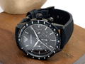 Emporio Armani Mario Chronograph Quartz Black Dial Black Nylon Strap Watch For Men - AR11453