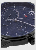 Tommy Hilfiger Damon Quartz Chronograph Blue Dial Black Steel Strap Watch for Men - 1791454