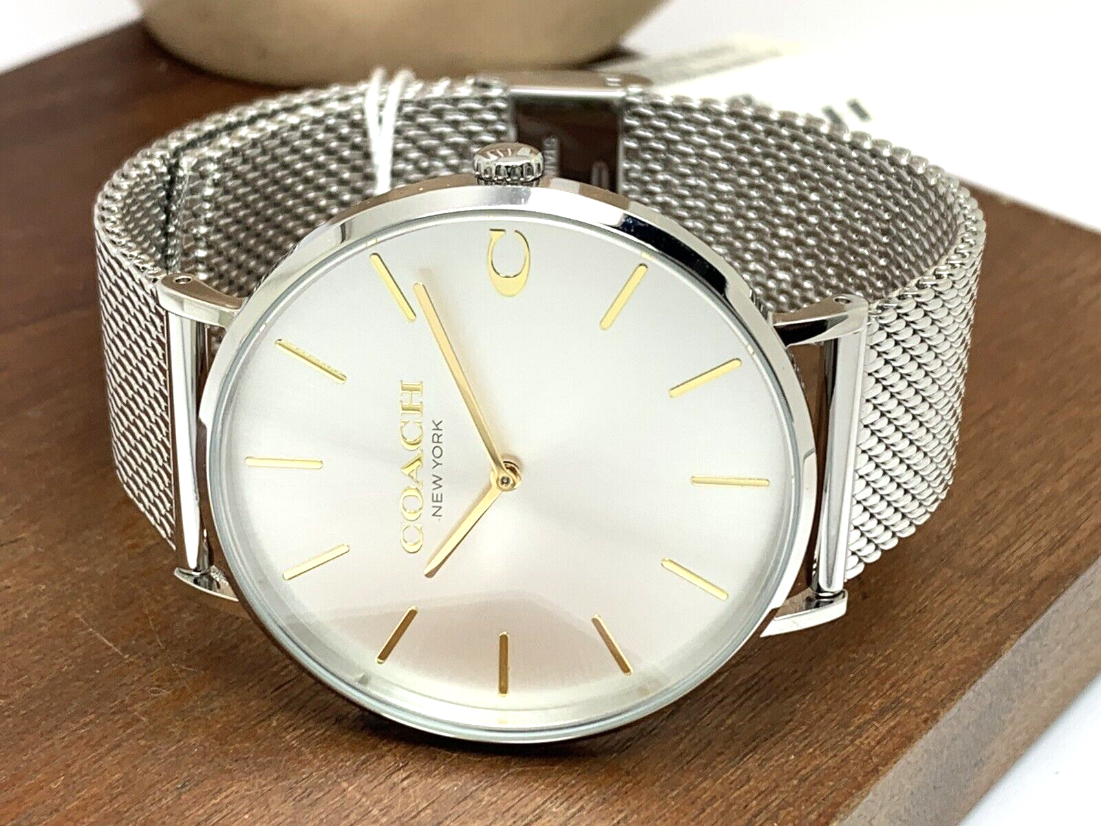 Coach Charles Silver Dial Silver Mesh Bracelet Watch for Men - 14602439