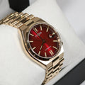 Citizen Tsuyosa Automatic Red Dial Gold Steel Strap Watch For Men - NJ0153-82X