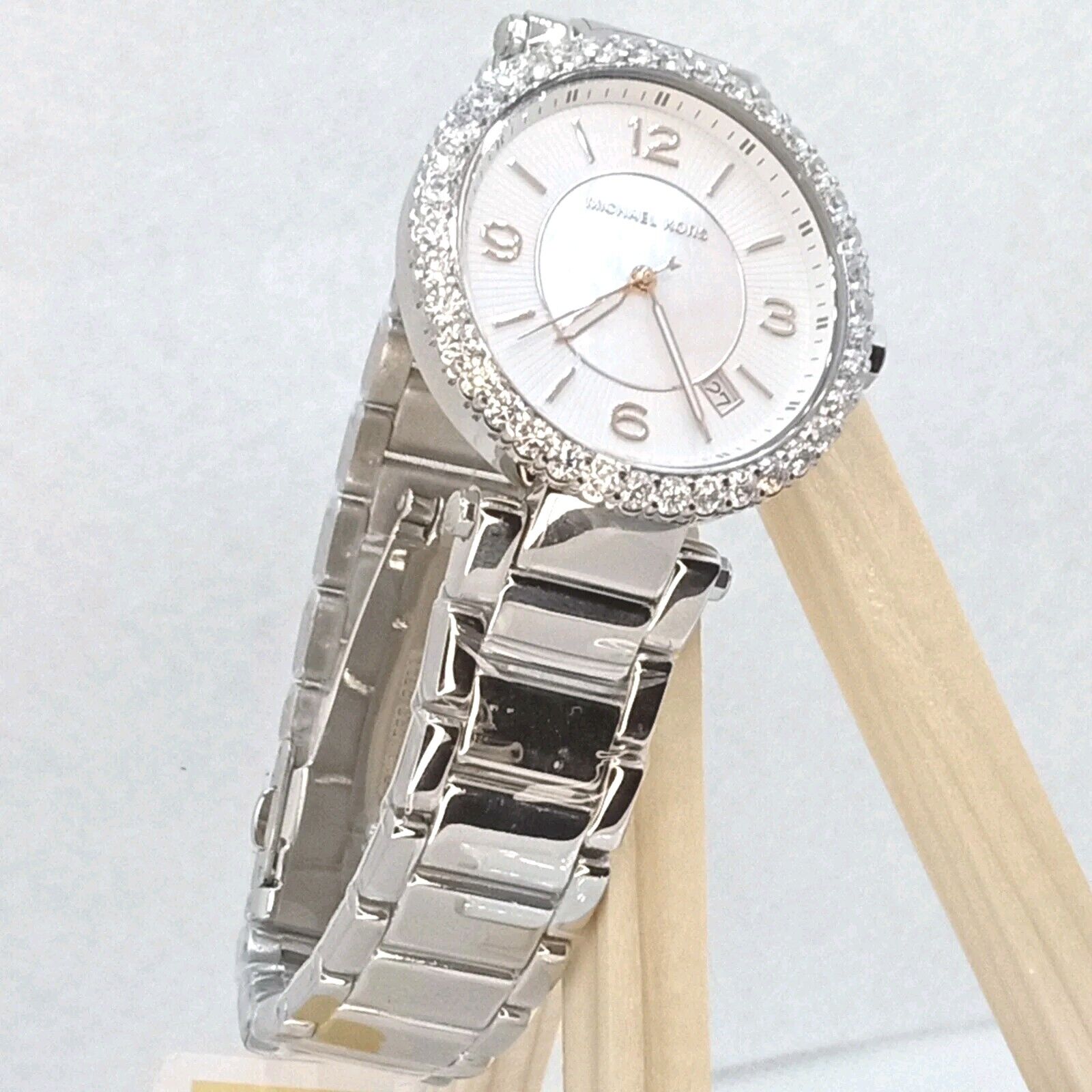 Michael Kors Parker Three Hand White Dial Silver Steel Strap Watch For Women - MK4694