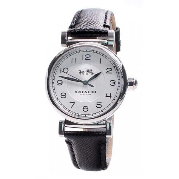 Coach Madison White Dial Black Leather Strap Watch for Women - 14502406