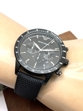 Emporio Armani Mario Chronograph Quartz Black Dial Black Nylon Strap Watch For Men - AR11453