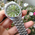 Citizen x Pantone Automatic Peaceful Green Dial Silver Steel Strap Watch For Men - NJ0158-89Z