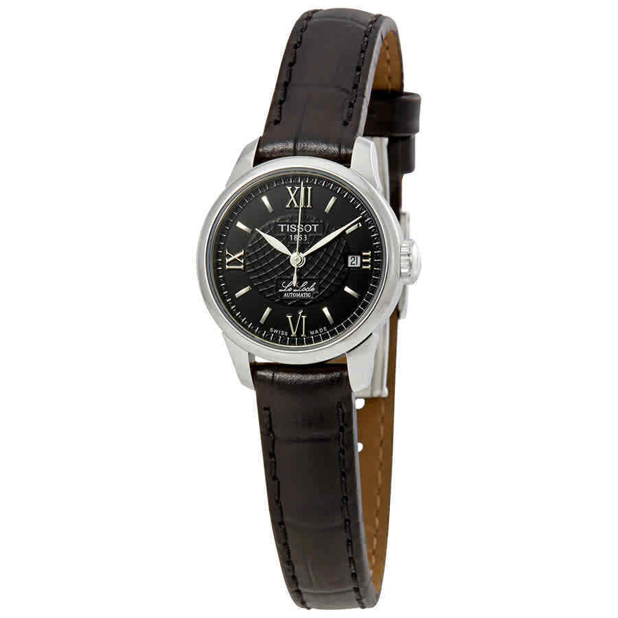 Tissot Le Locle Automatic Black Dial Black Leather Strap Watch for Women - T41.1.123.57