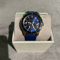 Michael Kors Cunningham Multifunction Blue Dial Blue Rubber Strap Watch For Men - MK7163