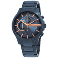 Armani Exchange Hampton Chronograph Blue Dial Blue Steel Strap Watch For Men - AX2430