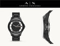 Armani Exchange Hampton Chronograph Black Dial Black Steel Strap Watch For Men - AX2189