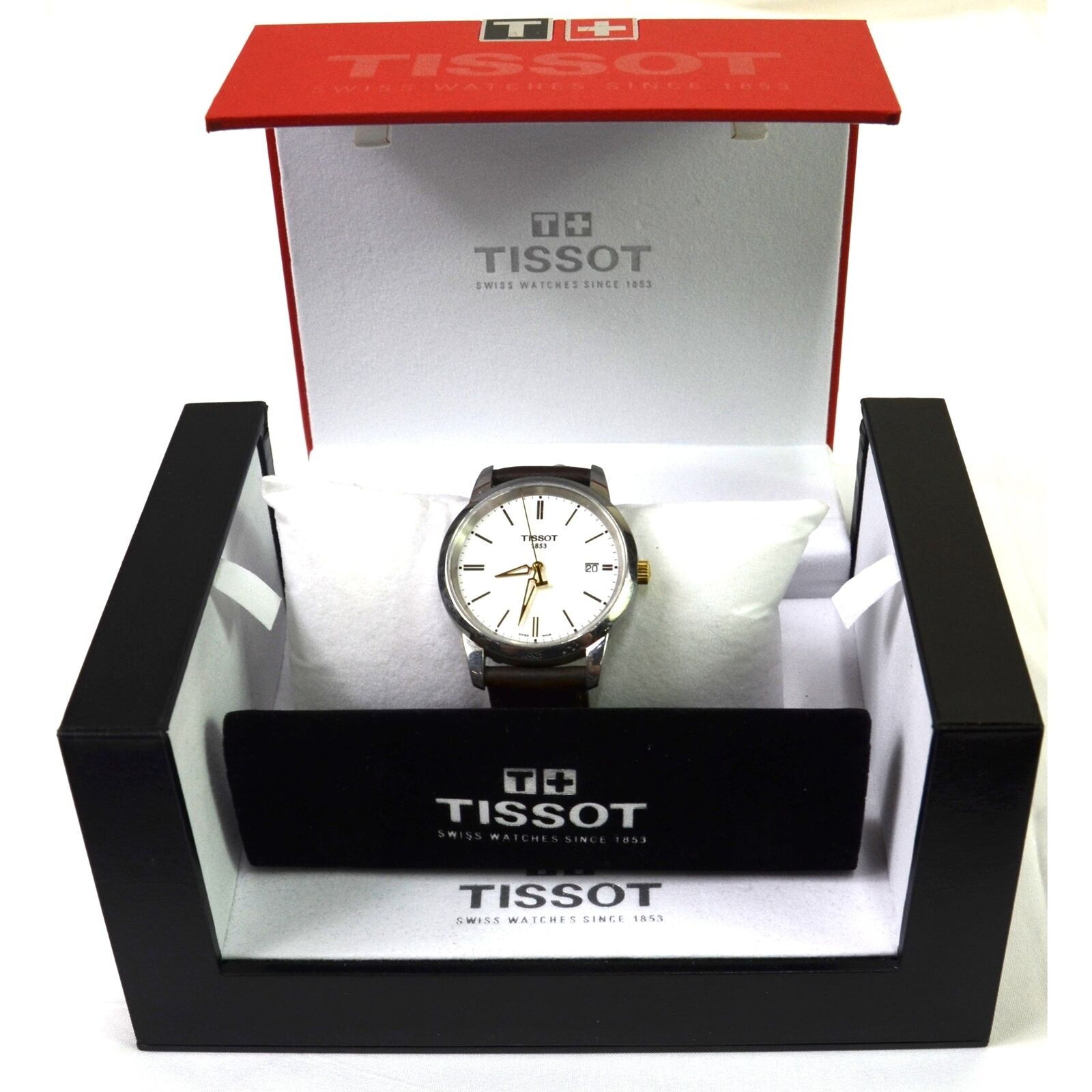 Tissot T Classic Dream White Dial Brown Leather Strap Watch for Men - T033.410.26.011.01