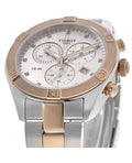 Tissot PR 100 Sport Chic Chronograph Diamonds Mother of Pearl Dial Two Tone Steel Strap Watch for Women - T101.917.22.116.00