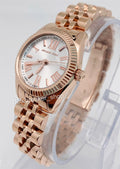 Michael Kors Lexington Quartz White Dial Rose Gold Steel Strap Watch For Women - MK3230