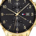 Tommy Hilfiger West Chronograph Quartz Black Dial Gold Steel Strap Watch For Men - 1791708