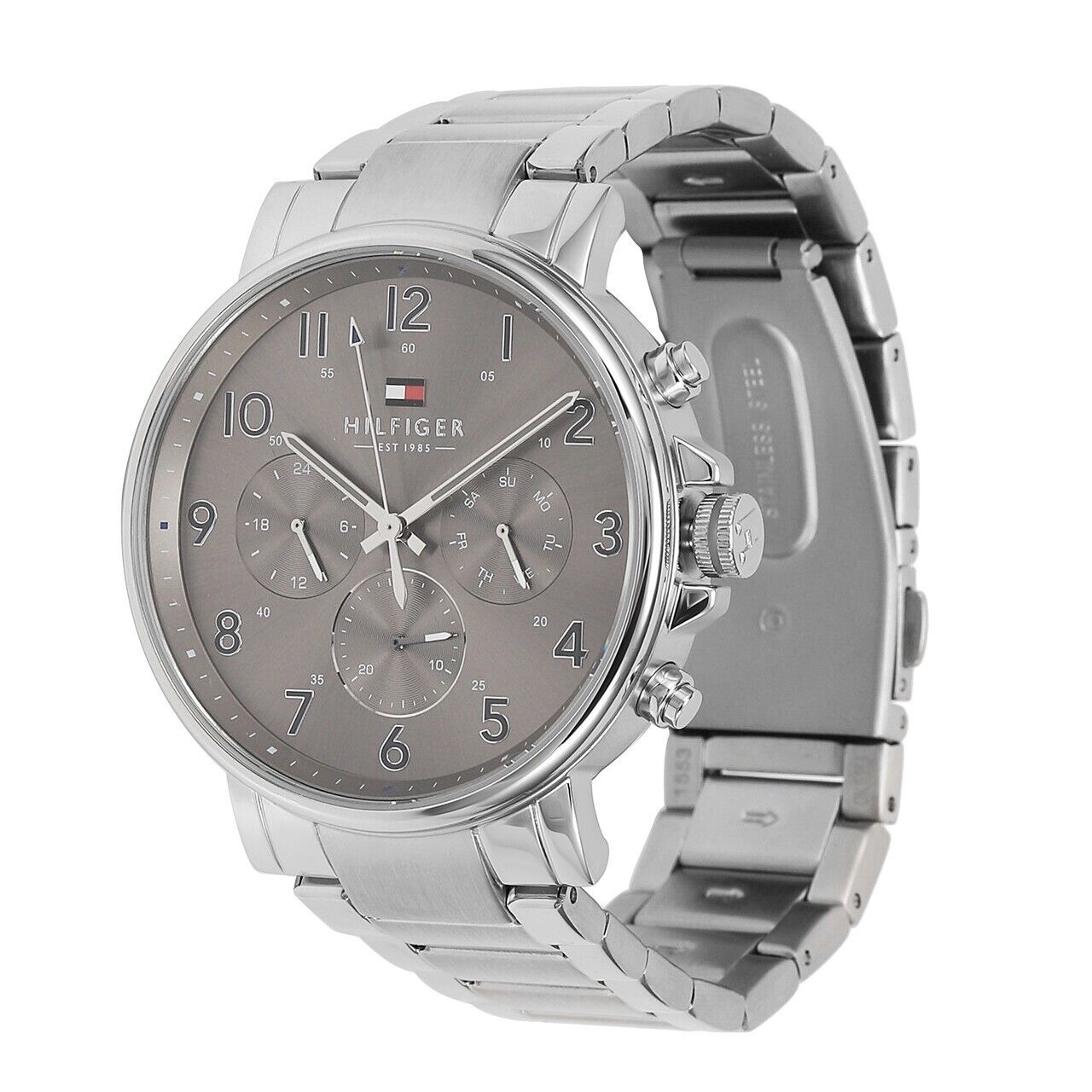 Tommy Hilfiger Chronograph Grey Dial Silver Steel Strap Watch for Men - 1710382