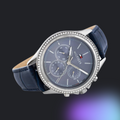 Tommy Hilfiger Ari Quartz Diamonds Blue Dial Blue Leather Strap Watch for Women - 1781979