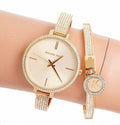 Michael Kors Jaryn Quartz Gold Dial Gold Steel Strap Watch For Women - MK3784