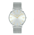 Coach Charles Silver Dial Silver Mesh Bracelet Watch for Men - 14602439