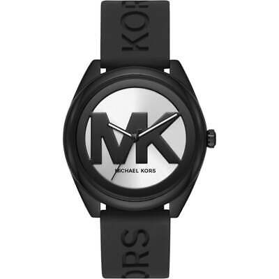 Michael Kors Janelle Quartz Silver Dial Black Rubber Strap Watch For Women - MK7138