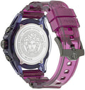 Versace Icon Active Chronograph Black Dial Purple Rubber Strap Watch For Men - VEZ701423