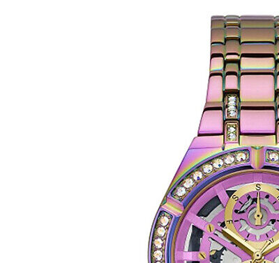 Guess Allara Quartz Purple Dial Purple Steel Strap Watch For Women - GW0604L4