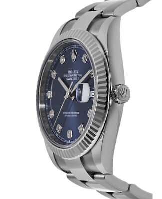 Rolex Datejust 41 Oyster Blue Dial Two Tone Oystersteel & White Gold Strap Watch for Men - M126334-0015