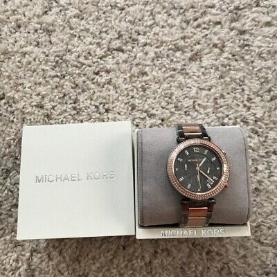 Michael Kors Parker Chronograph Quartz Grey Dial Two Tone Steel Strap Watch For Women - MK6440