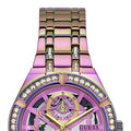 Guess Allara Quartz Purple Dial Purple Steel Strap Watch For Women - GW0604L4