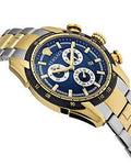 Versace V-Ray Chronograph Quartz Blue Dial Two Tone Steel Strap Watch For Men - VE2I01021