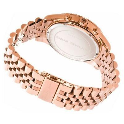 Michael Kors Lexington Chronograph White Dial Rose Gold Steel Strap Watch For Women - MK8313